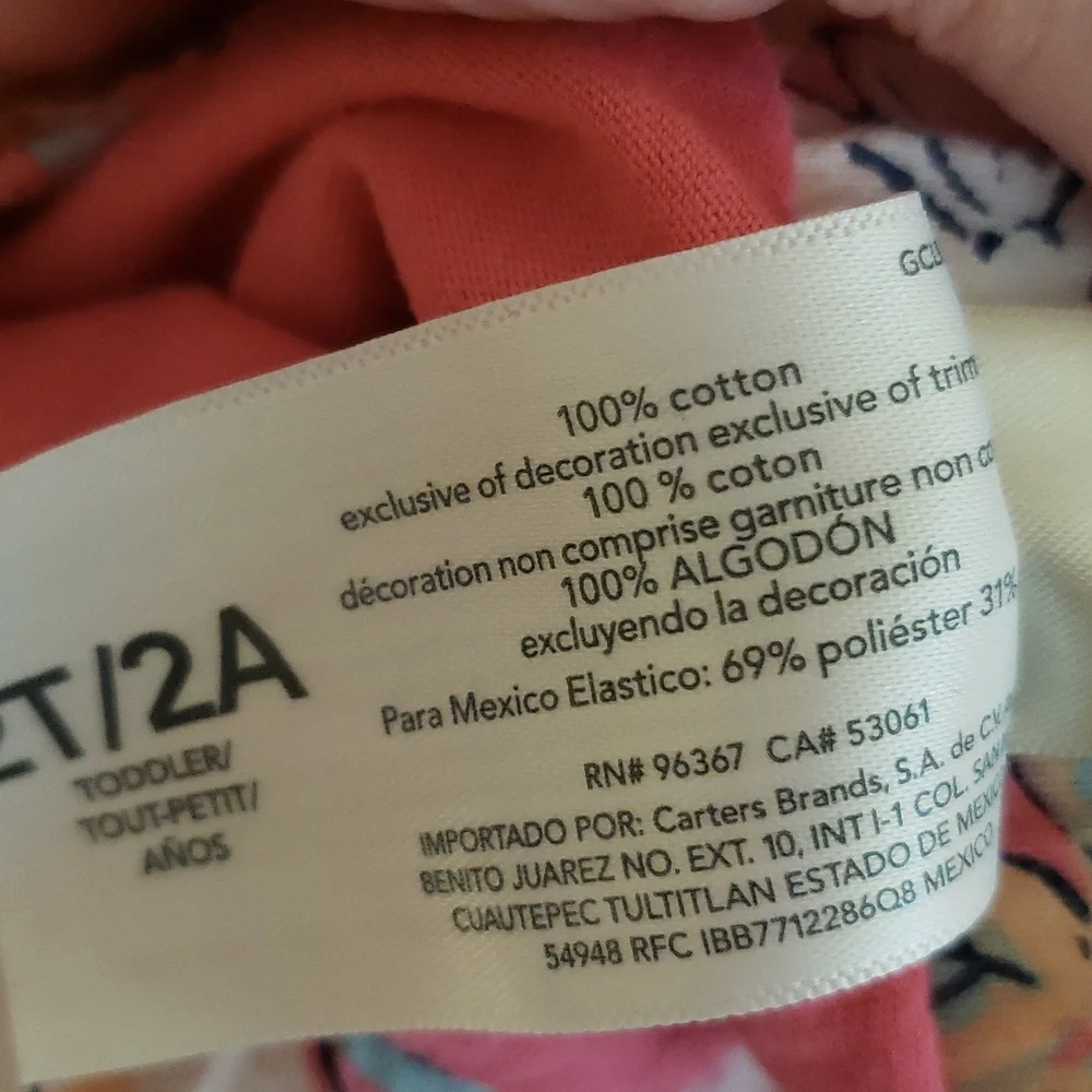 2 Oshkosh 2t Full Skirt Skorts Pink Floral Gray Flamingo 100% Cotton *